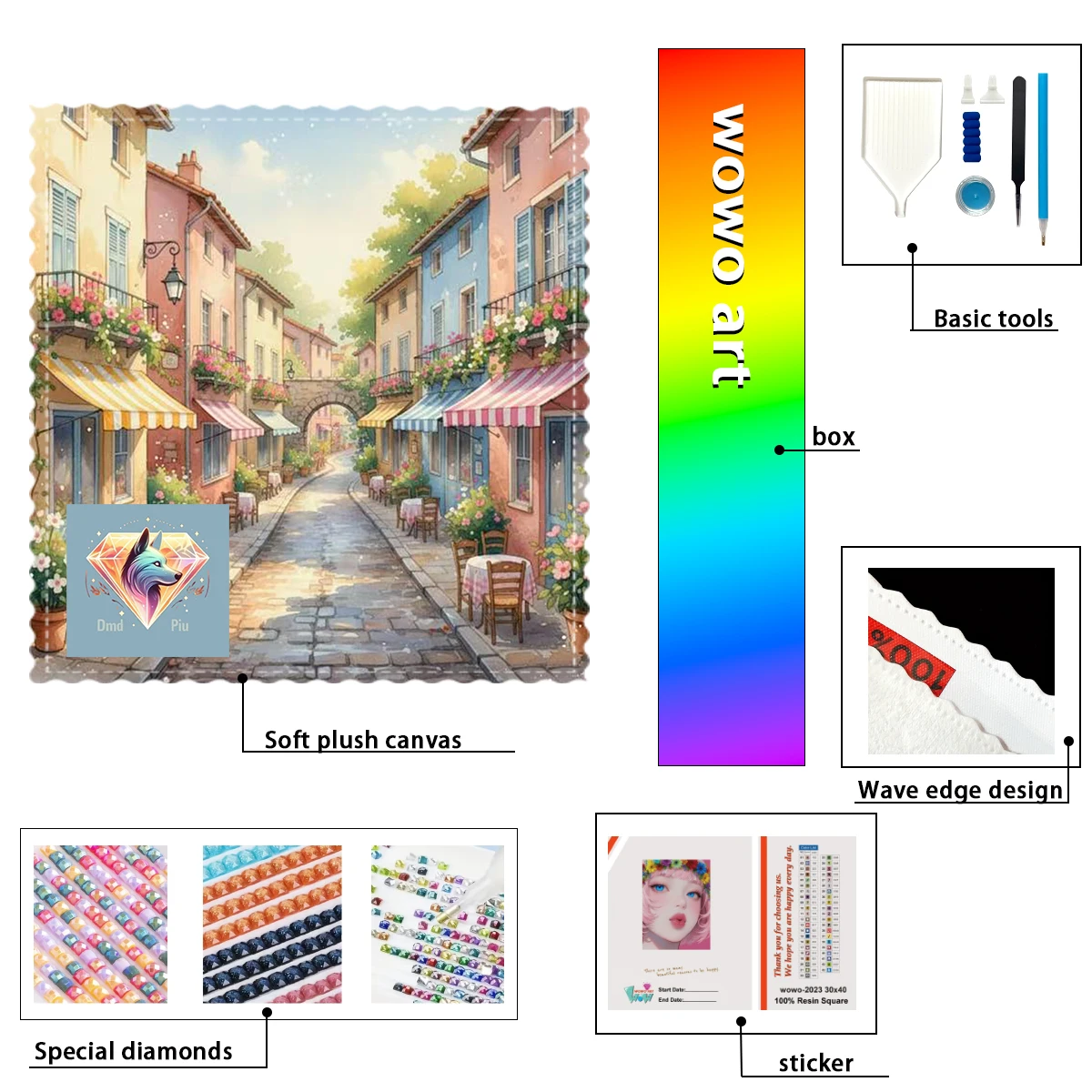 

【Piu Diamond Art】Calle con encanto Crystal AB Rhinestone FD Rhinestone Perfect Resin Diamond