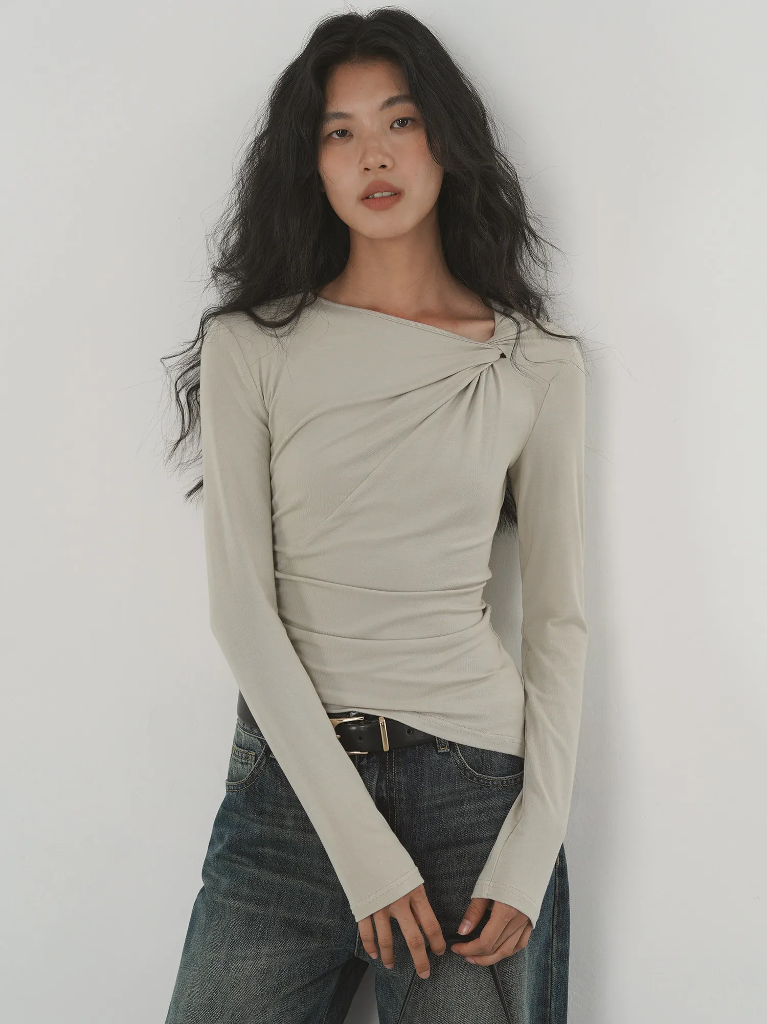 Women's Green T-shirt Harajuku Korean Y2k Tee Top 2000s 90s Aesthetic Fashion Vintage Long Sleeves T-shirt Autumn 2026 Clothes