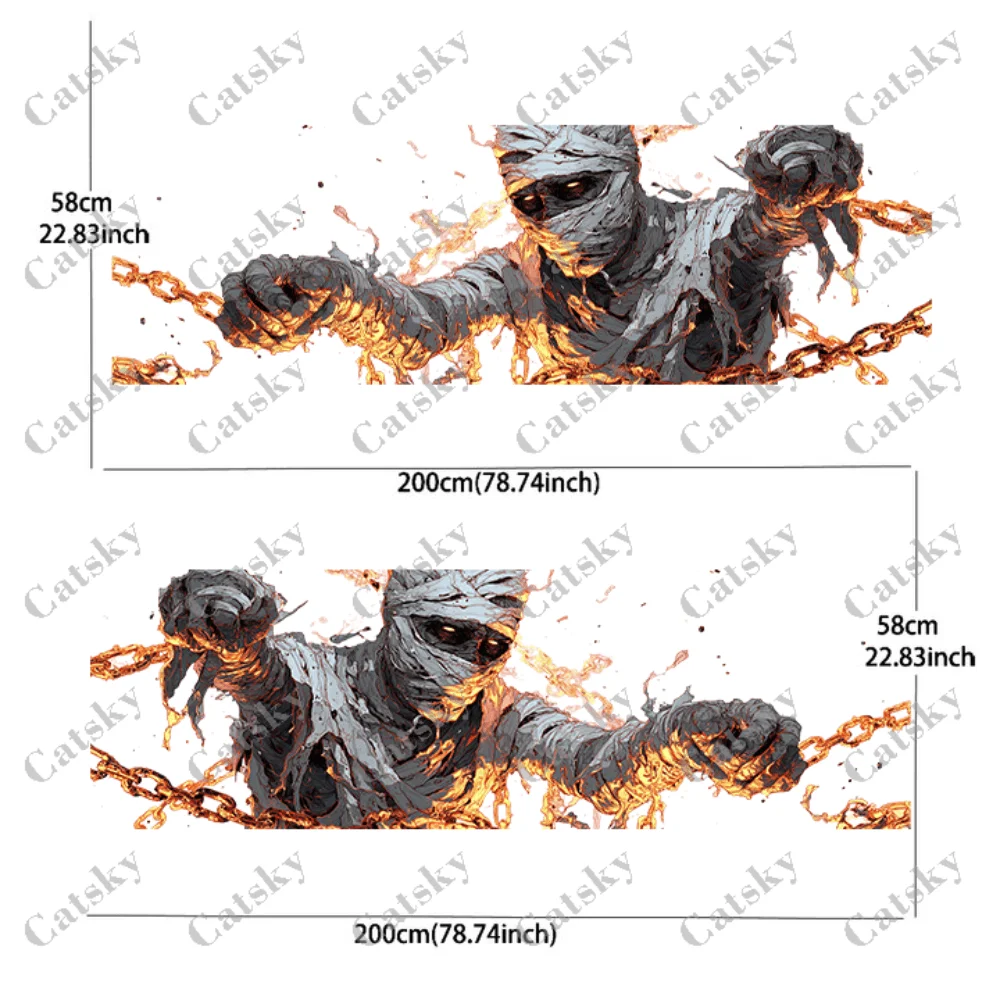 Mummy decals chained, for cars and trucks, durable, fade resistant, easy to install and remove - Enhance your vehicle's aestheti