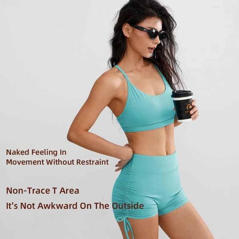 

Женские быстросохнущие дышащие шорты для йоги, спортивные шорты для бега для фитнеса, повседневные летние пляжные шорты для плавания, спортивные шорты, спортивная одежда