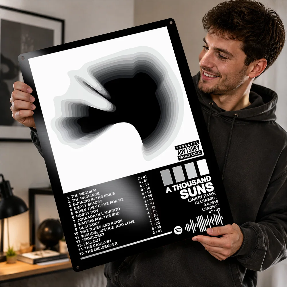 Linkin Park A Thousand Suns Album Printed Poster Graphic Wall Art For Bedroom Personalized Aluminum Metal Sign Birthday Gift