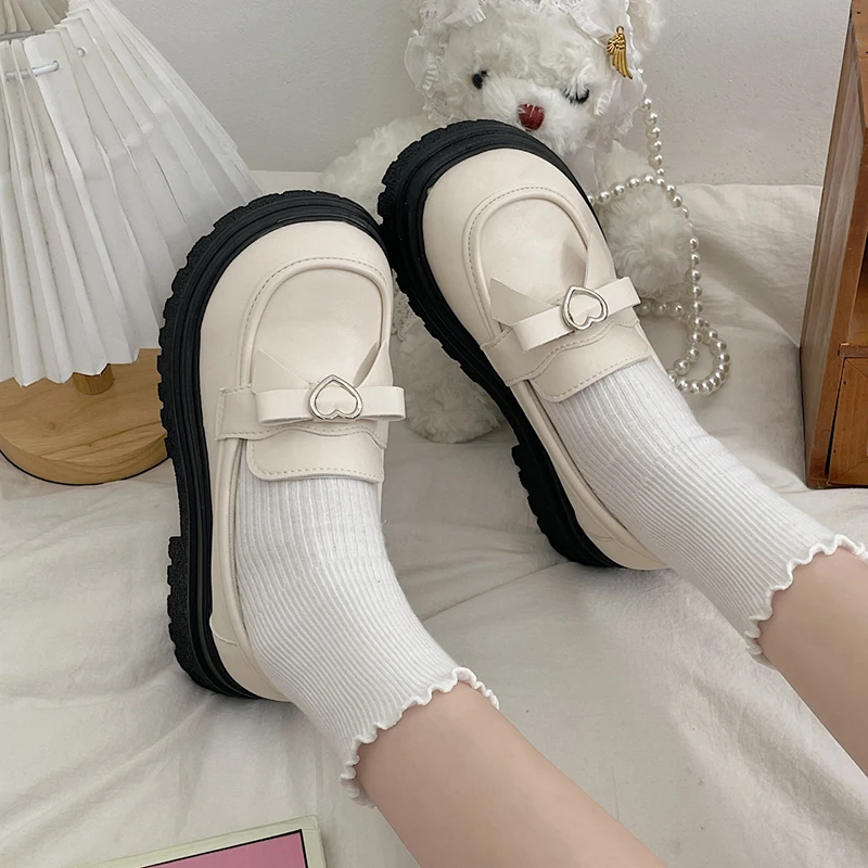 Chunky mokasyny damskie Lolita Mary Jane buty wsuwane dla kobiety wiosna platformy damskie mokasyny Vintage miękkie Slip On Oxford buty