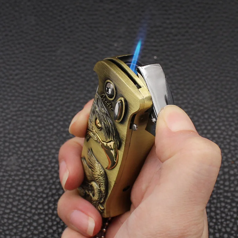 Cool Lighter Tool Metal Lighter Butane Torch Gas Windproof Lighter Smoking Accessories Protection Tool Lighters Smoking - view 3