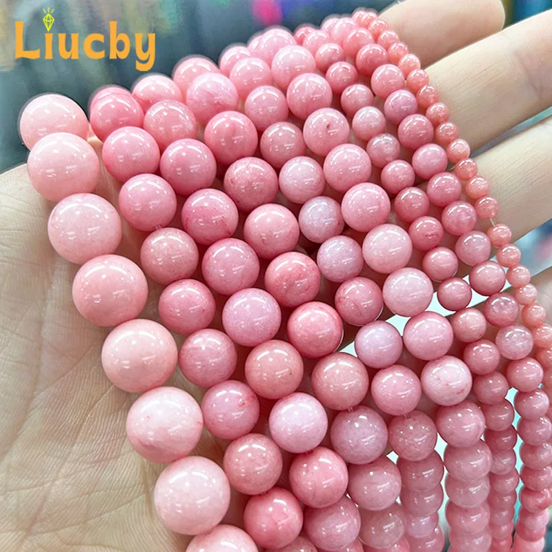 5A 4/6/8/10/12MM Natürliche Chinesische Chalcedon Stein Licht rot Runde Perlen für Schmuck Machen DIY Armbänder Halskette 15" Großhandel – Detail 4