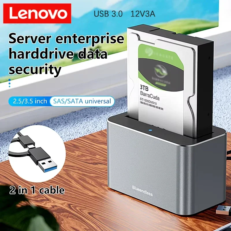

Lenovo 2.5/3.5 Inch SAS/SATA Hard Disk External Case Sata to USB 3.0 Hdd Docking Station Hdd Caddy Sata Hdd Case hdd box