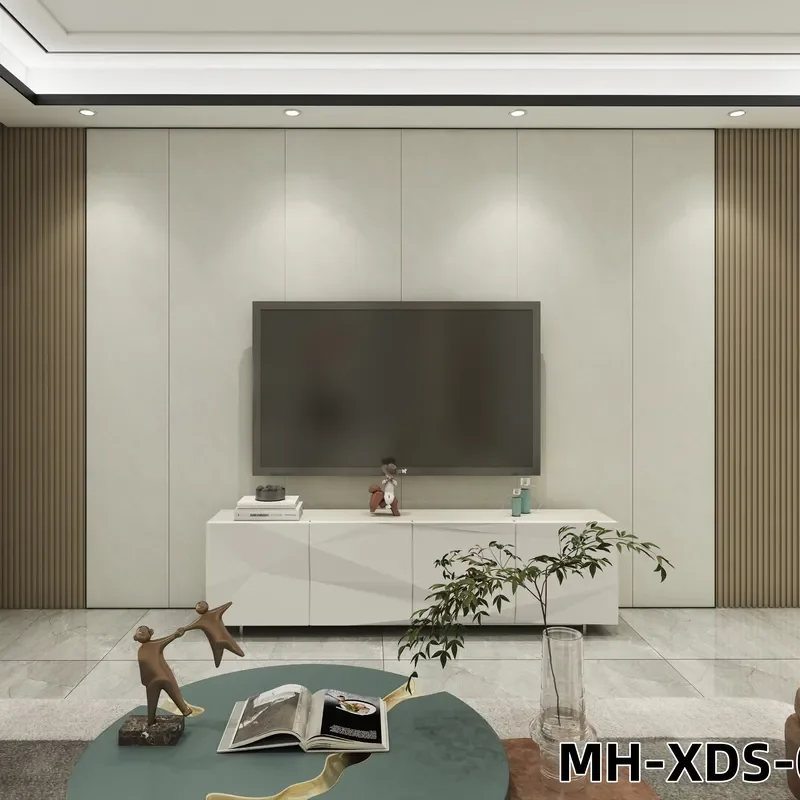 New Modern WPC Waterproof Fireproof TV Background Wall Panel for Living Room with Marble Grain Design