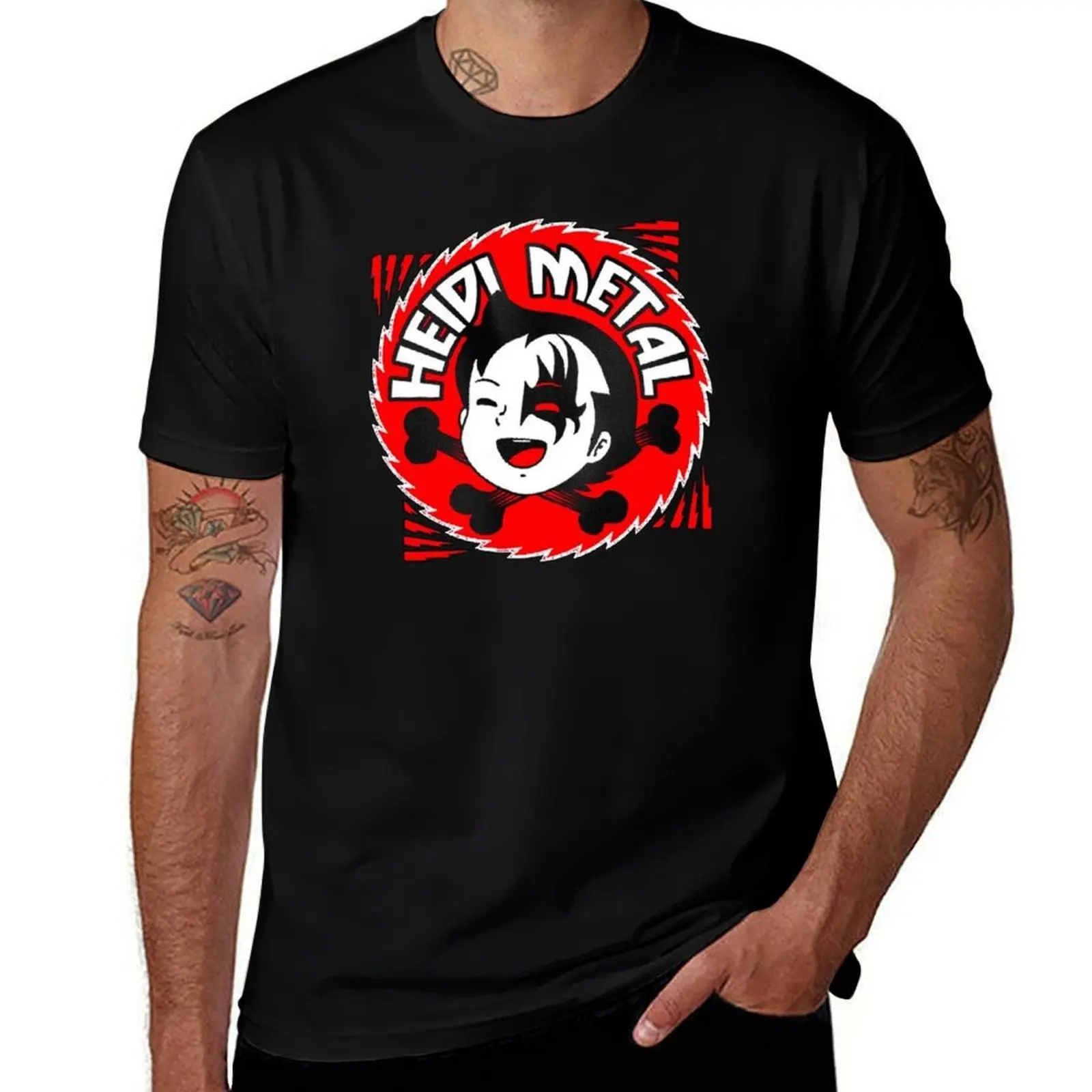 

HEIDI METAL FUNNY T-Shirt t shirts cotton 100% t shirt man cotton graphic t shirts for man T-shirt