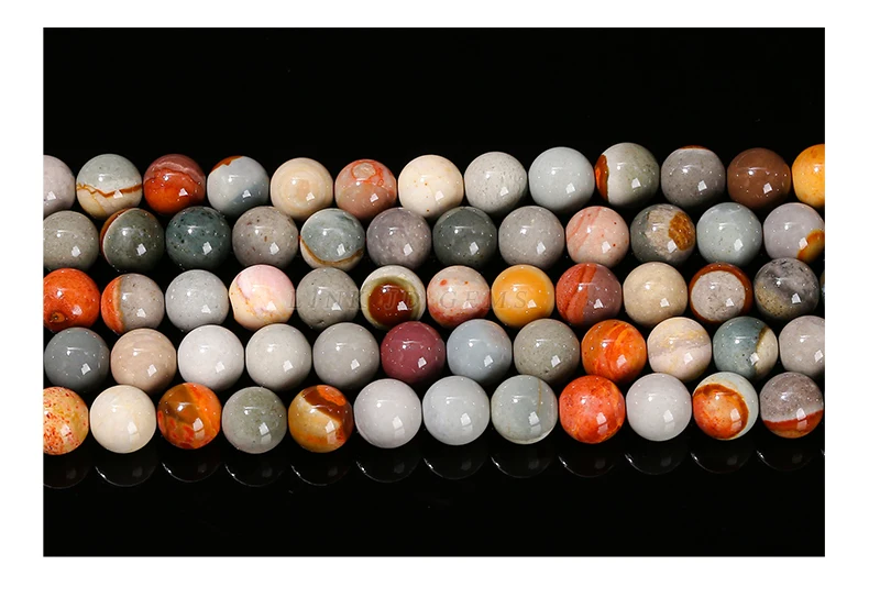 6 8 10 mm Naturstein Amerika Picture Jasper Steinperlen, runde lose Spacer für Schmuckherstellung, DIY Halskette, Armband, Zubehör – Detail 4