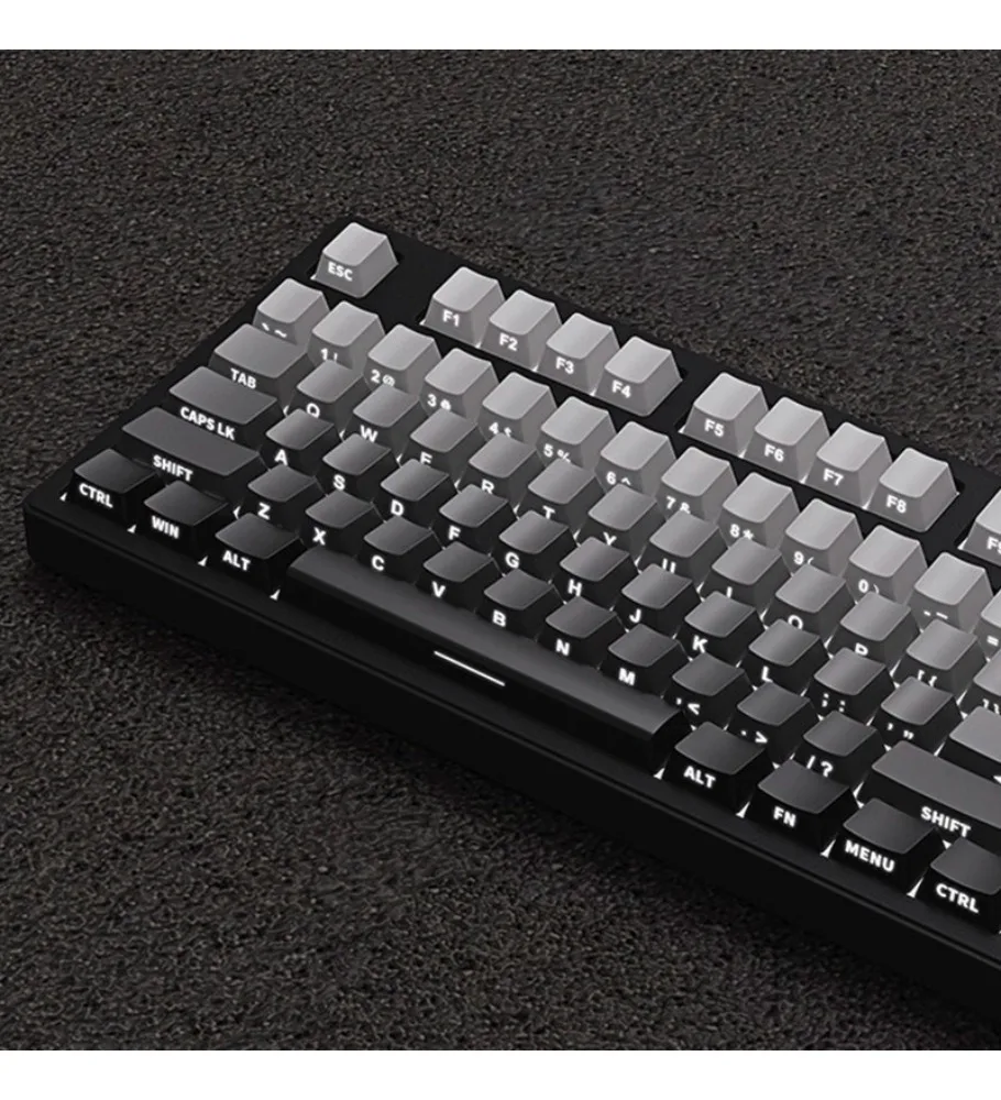 Gray black mechanical keyboard keycap side engraved light gradual change adaptation 68 keys 87 keys 108 keys