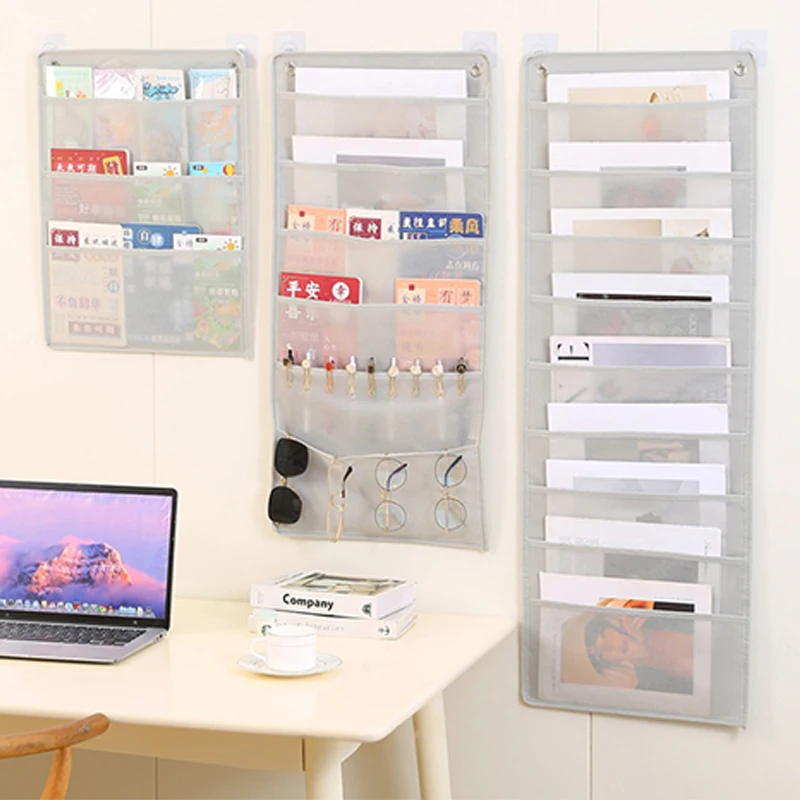 For Office Document Hanging Storage Bag Oxford Cloth Storage Pocket Chart Hanging File Folding Holder Cascading Fabric Organizer