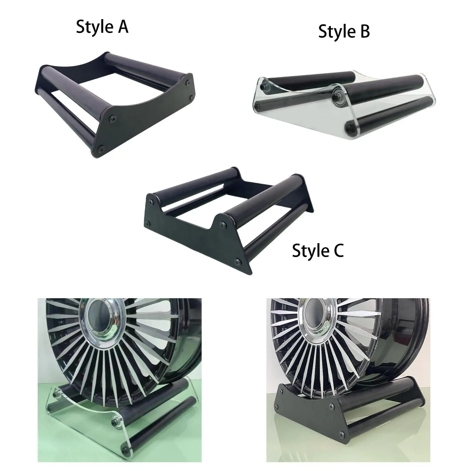 

Car Wheel Display Stand Workshop Storage Shelf Garage Showcase Portable Advertising Show Detailing Stand Rotating Display Stand