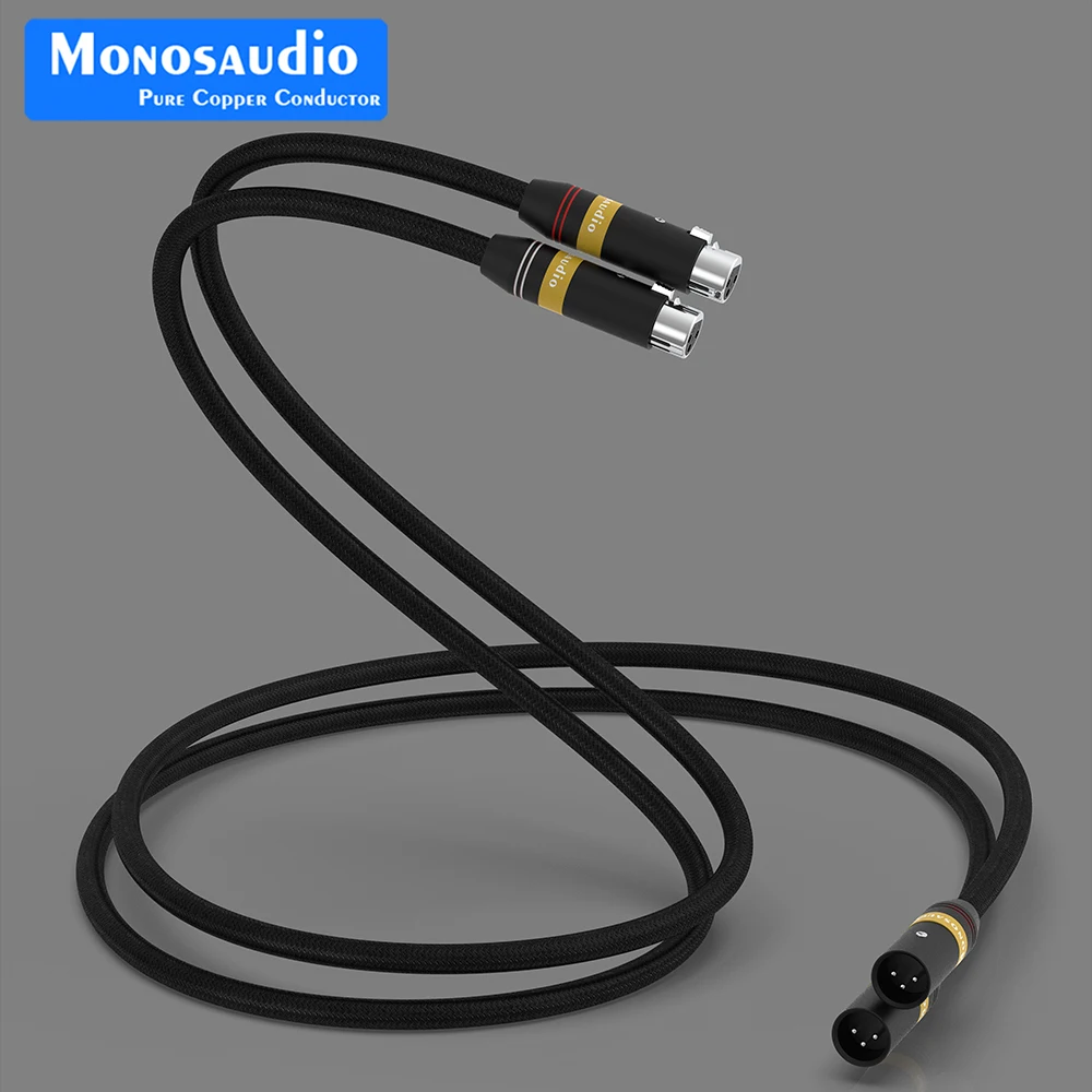 

Pair Monosaudio A202X XLR Balanced Interconnect Cable With Silver Plated XLR Plug 3Pin Male to Female Audio Balanced Cord Cable