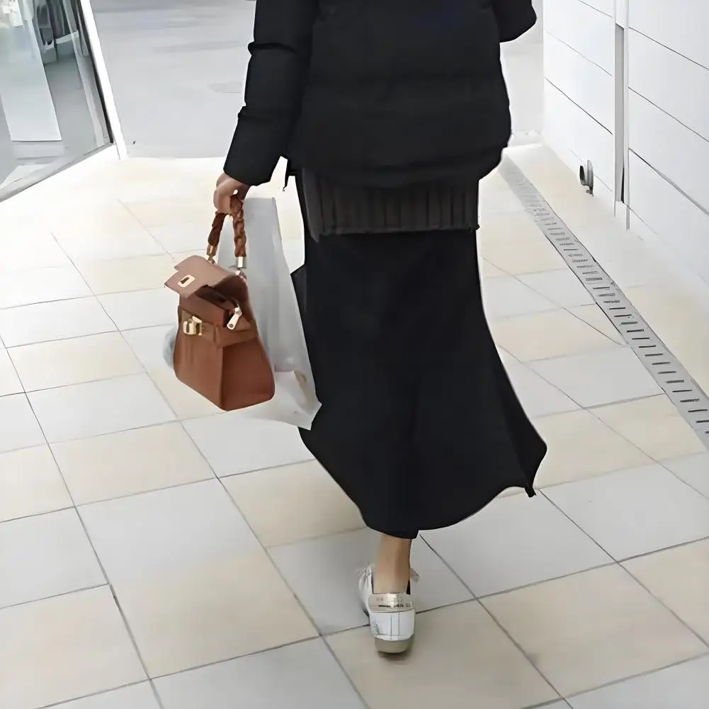 Skirt Pants Winter Skirt Leggings Irregular Fake Two-Piece Design Velvet Lined Women Culottes High-waisted Ankle-Length Pants