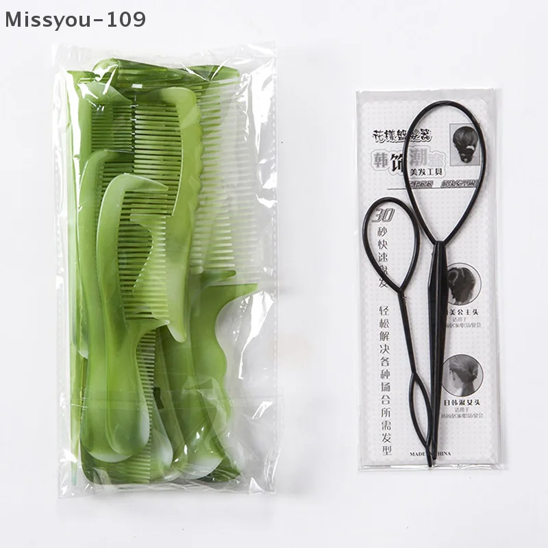 مجموعة من 10 أمشاط شعر خضراء لتصفيف الشعر الاحترافي، مناسبة لكل من الرجال والنساء، مثالية للاستخدام مع الشعر الخشن أو الناعم