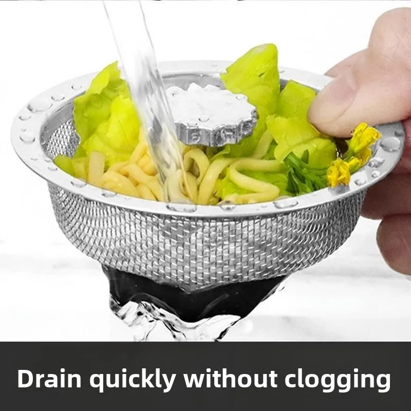 Stainless Steel Kitchen Sink Strainer Vegetable Basin Strainer Dishwashing Basin Strainer Garbage Drain Basket Kitchen Supplies