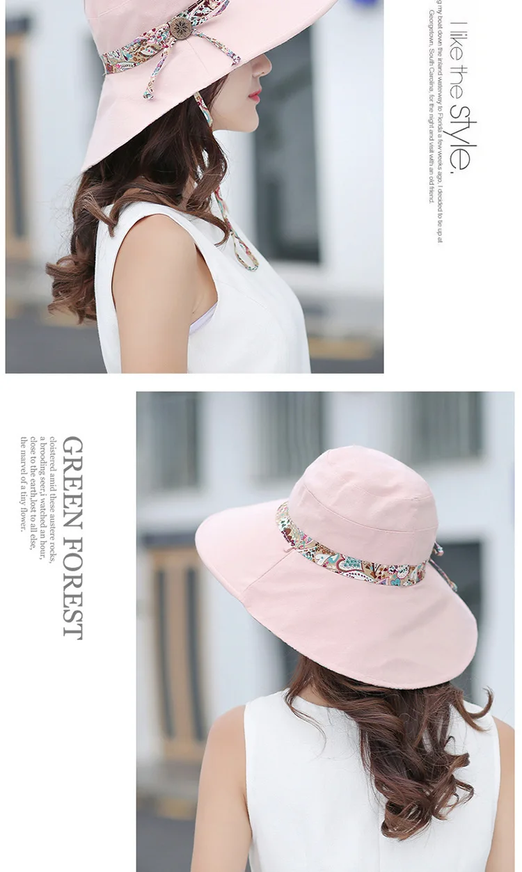 Bucket Hat, Panama Damen-Sonnenschutzhut im koreanischen Stil, Strandhut, winddichter, atmungsaktiver Hut, Hüte für Damen, Reisemütze S67 – Detail 11