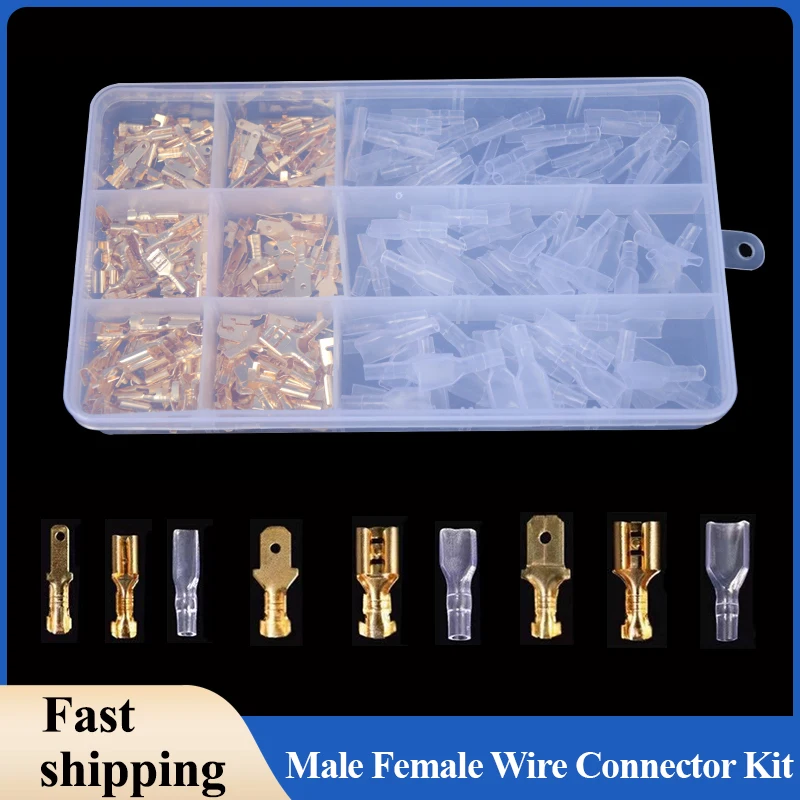 

120/135/270pcs Crimp Terminals 2.8/4.8/6.3mm Insulated Seal Electrical Wire Connectors Crimp Terminal Connector Assortment Kit