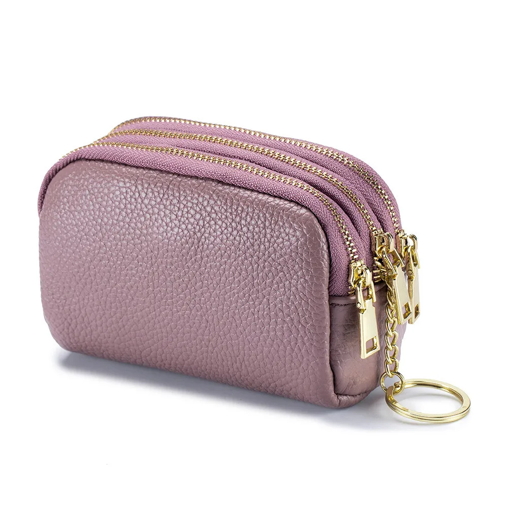 

Change Pouch Zipper Closure Mini Wallet Women Coin Purse Stylish Genuine Leather For Ideal For Carrying Coins And Cards Gift