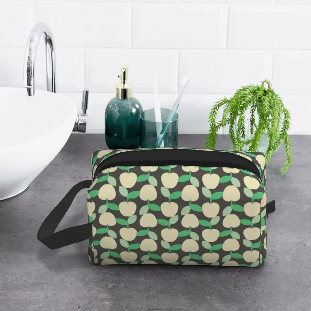 

A Day Print Cosmetic Bag Women Cute Big Capacity Makeup Case Beauty Storage Toiletry Bags Dopp Kit Box