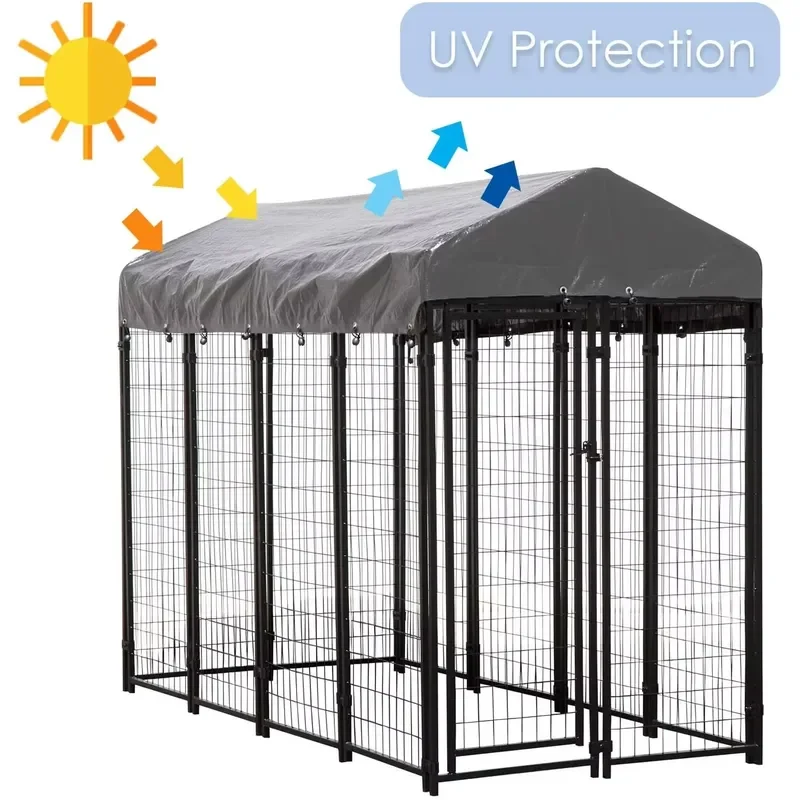 3m*1.8m*2mgalvanized Chain Link Dog Run Kennel/dog Playpen House/outdoor Pet Cages With Roof Dog Cage
