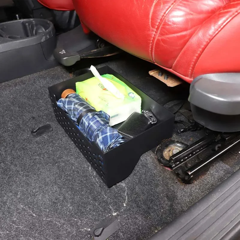 

Aluminum Alloy Black For Fiat 500 2007-2025+ Car styling car seat storage basket storage box interior modification accessories