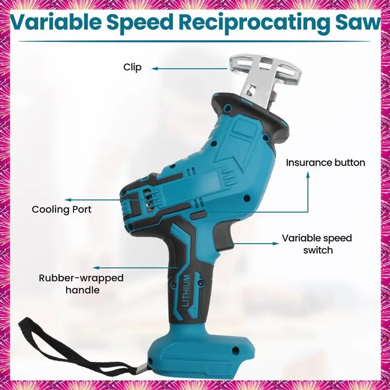 

Шабельная пила LUWEI для аккумулятора 18 В, 20 В, 0-3000 об/мин, сабельная пила с переменной скоростью для дерева, металла и пластика