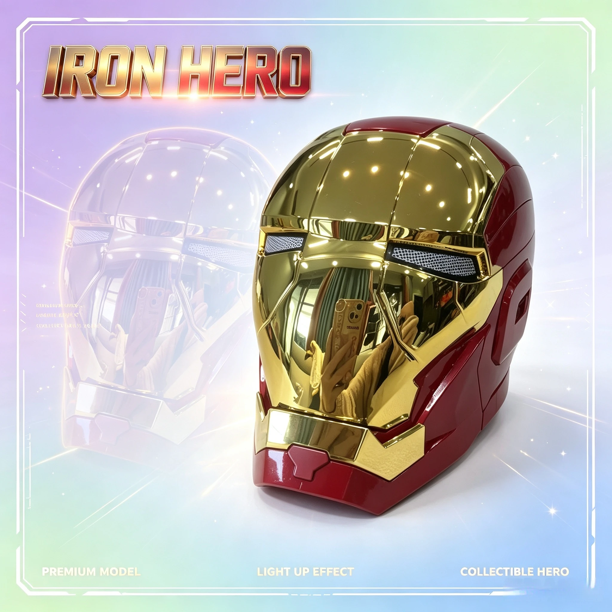 2026 New Iron Man Mask 1:1 Anime Peripheral Helmet Electric Wearable Voice Control Mask Model For Adult Helmet Toy Birthday Gift