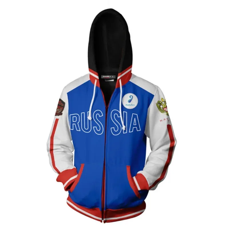 2025 11 Anime en ICE sudaderas con capucha Yuri Plisetsky sudadera Victor Nikiforov Cosplay ropa chaqueta con cremallera con capucha Unisex