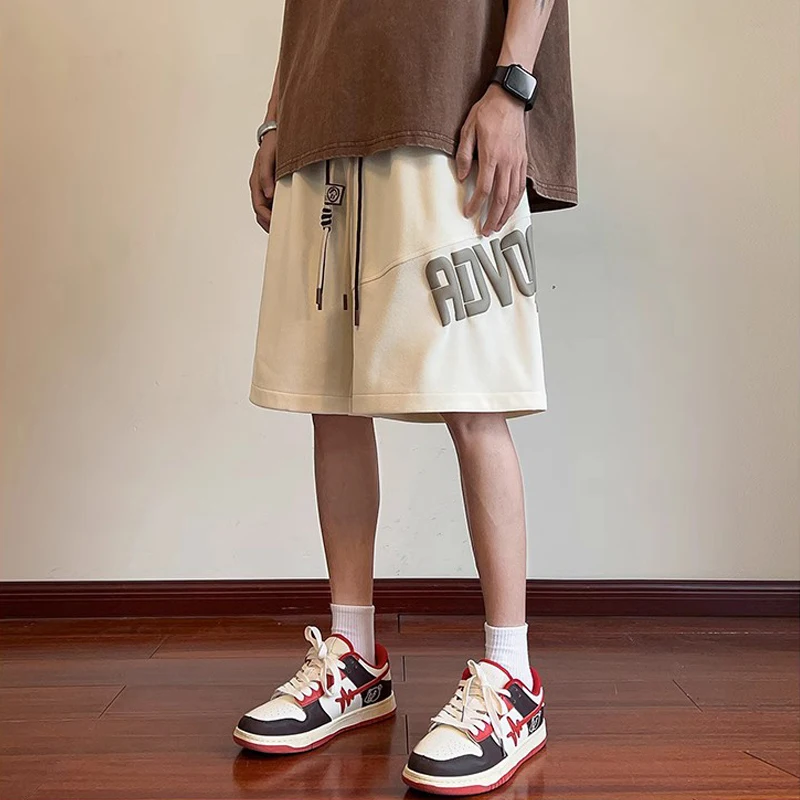 

Summer Casual Foam Printed Men's ort Pants Five-Quarter Loose Fit Straight Leg Dstring Versatile Spor Trendy Brand