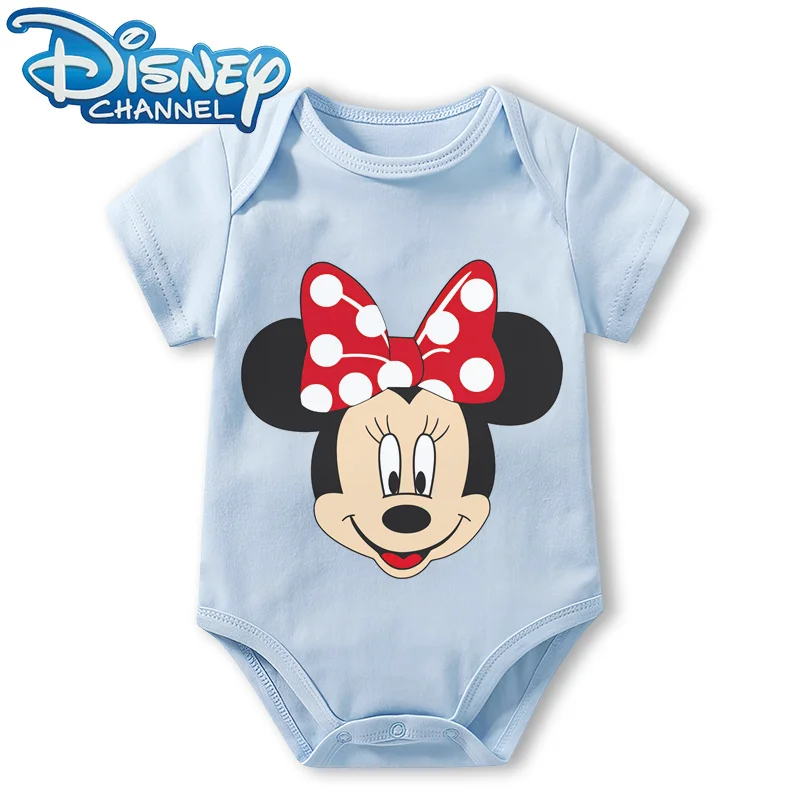 Baby Clothes Bodysuit for Newborn Infant Jumpsuit Boys Girls Disney Mickey Mouse Short Sleeves Romper Onesies 0 To 12 Months