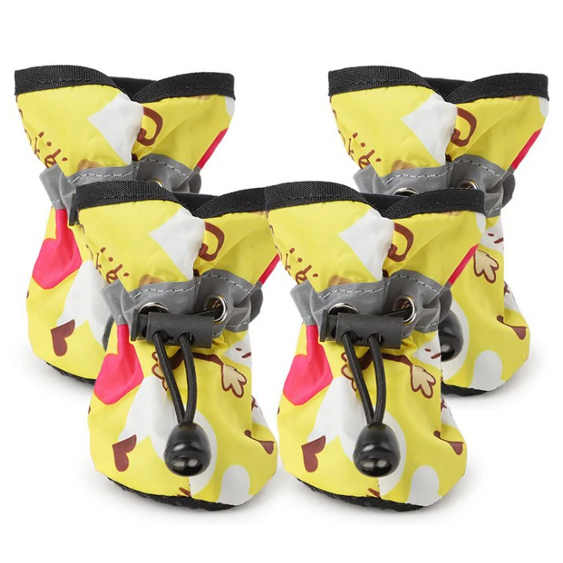 Monkey Pattern Dog Shoes Waterproof Rain Dog Boots Pet Foot Covers Waterproof Non-slip Puppy Shoe Cute Shoes For Dog Accessories