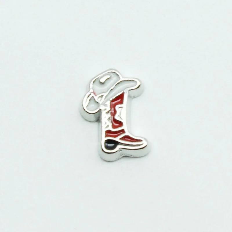 Wholesale 20pcs Cowboy Boot Shoe Floating Charms Living Memory Lockets Diy Jewelry Accessory