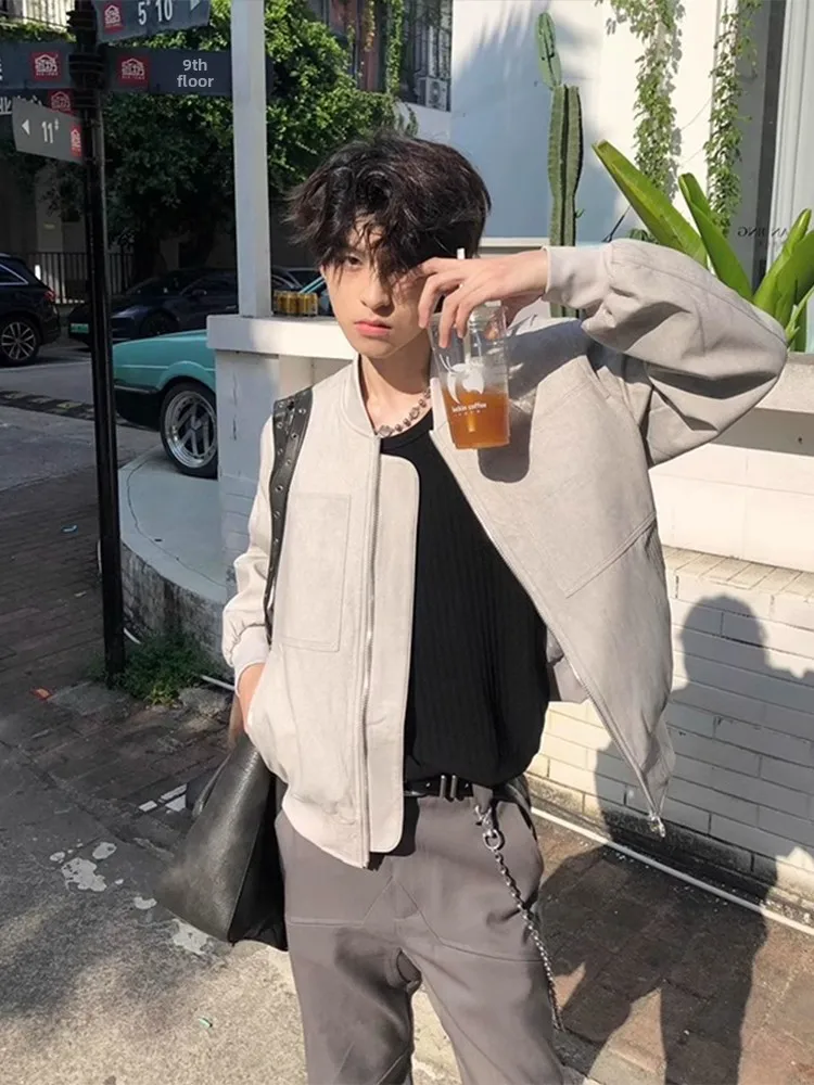 

Мужская бейсбольная куртка Cleanfit: осенняя рабочая одежда, модная молодежная куртка-пилот свободного кроя из хлопка и полиэстера