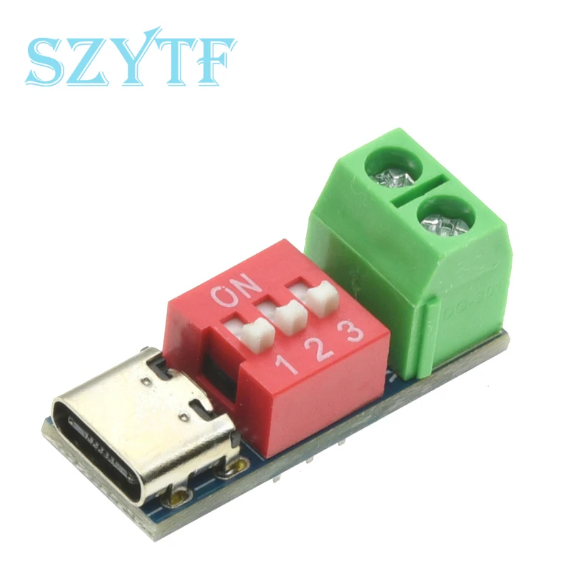 Type-C PD QC Trigger 5V~20V Dial Code Adjustment DC Voltage Power Module Dial Adjustment Voltage Fast Charging Decoy Module