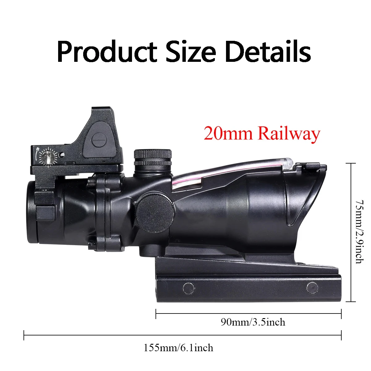 Scope ACO 1x32 4X32 Tactical Green Red Dot Sight With RM Real Fiber Optic Scope For Rifle Hunting 20mm Picatinny Rail