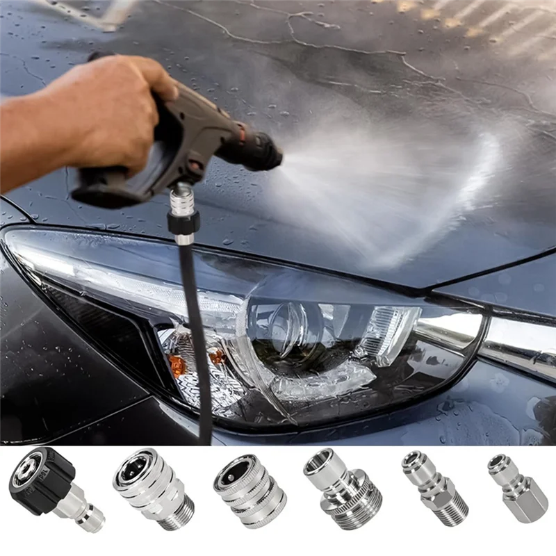 AEE4-10Pack تركيبات توصيل سريعة لغسالة الضغط، M22-14 مم دوارة إلى مجموعة توصيل سريعة 3/8 بوصة #2