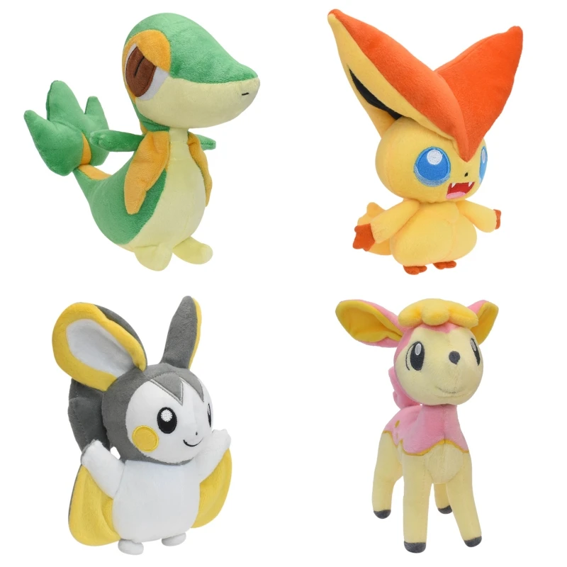 8in Kawaii Pokemon Deerling Victini Snivy Emolga Tepig Plush Toy Cute Anime FIgure Funny Cartoon Stuffed Animals Doll