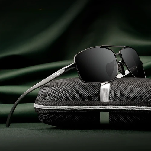 Imagen 2 del producto YIMARUILI, gafas de sol polarizadas para hombre, talla grande 148mm, tendencia de moda cuadrada UV400, montura de gafas graduadas ópticas para conducir 2458