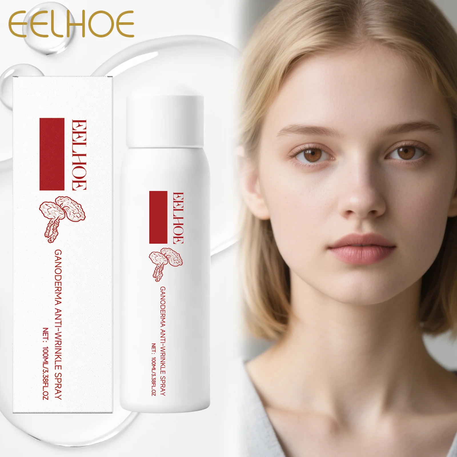 Tónico de extracto de seta Reishi para maquillaje hidratante, ajuste de niebla facial para mejorar la embotamiento de la piel brillante, cuidado de la piel de viaje