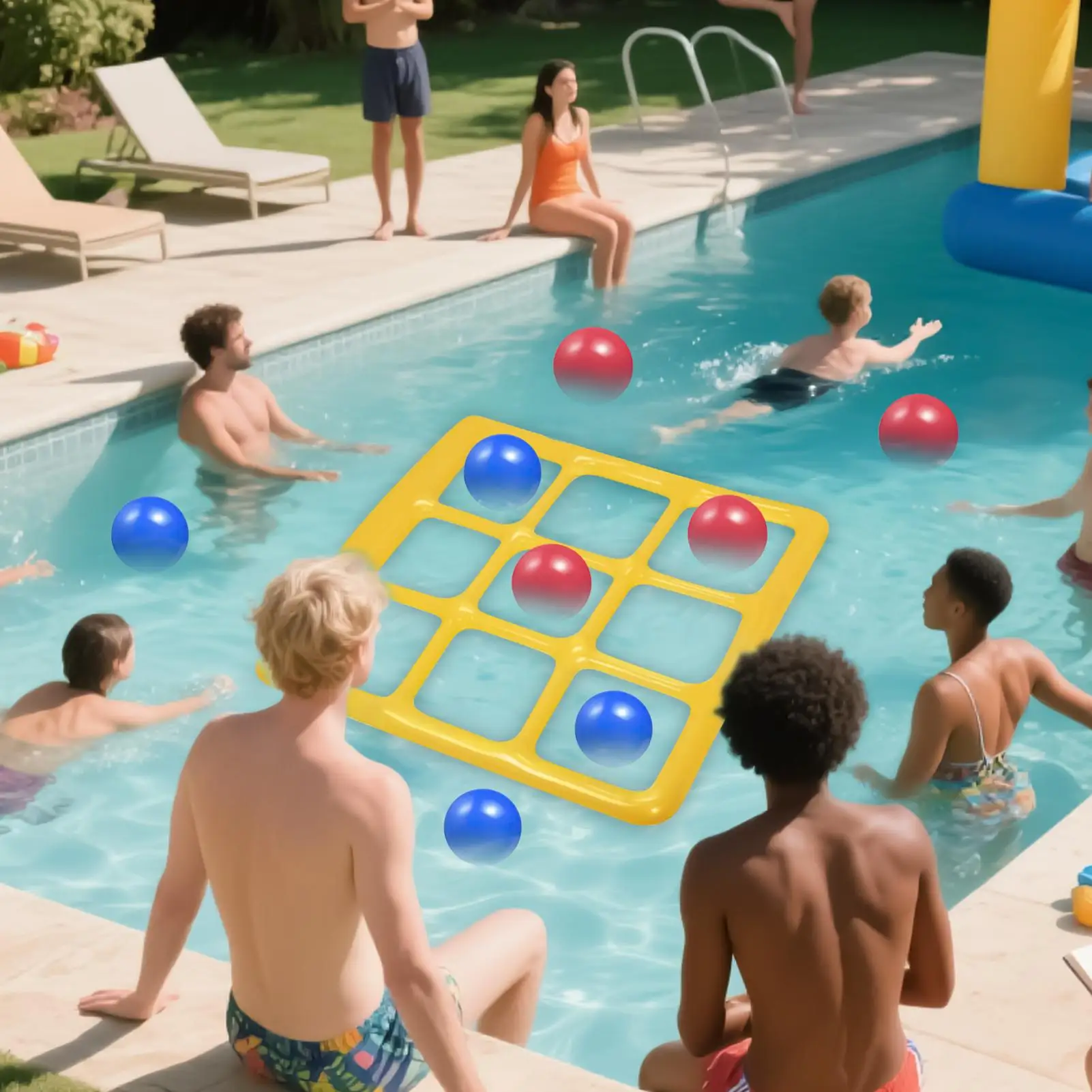 

Inflatable Pool Toss Game Toys Board Games Pool Float Toys Toss Game For Party Pool Floating Toss Set for Outdoor Adults Playing
