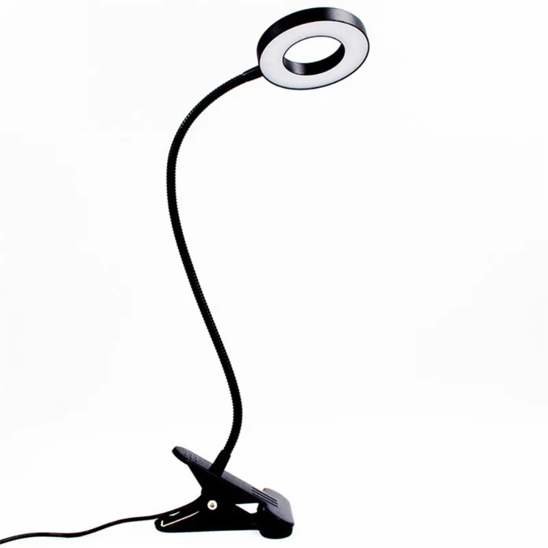 120Mm magnifying glass clip light cross-border 10 gears 3 tones light reading eye protection desk lamp with 5x magnifying glass