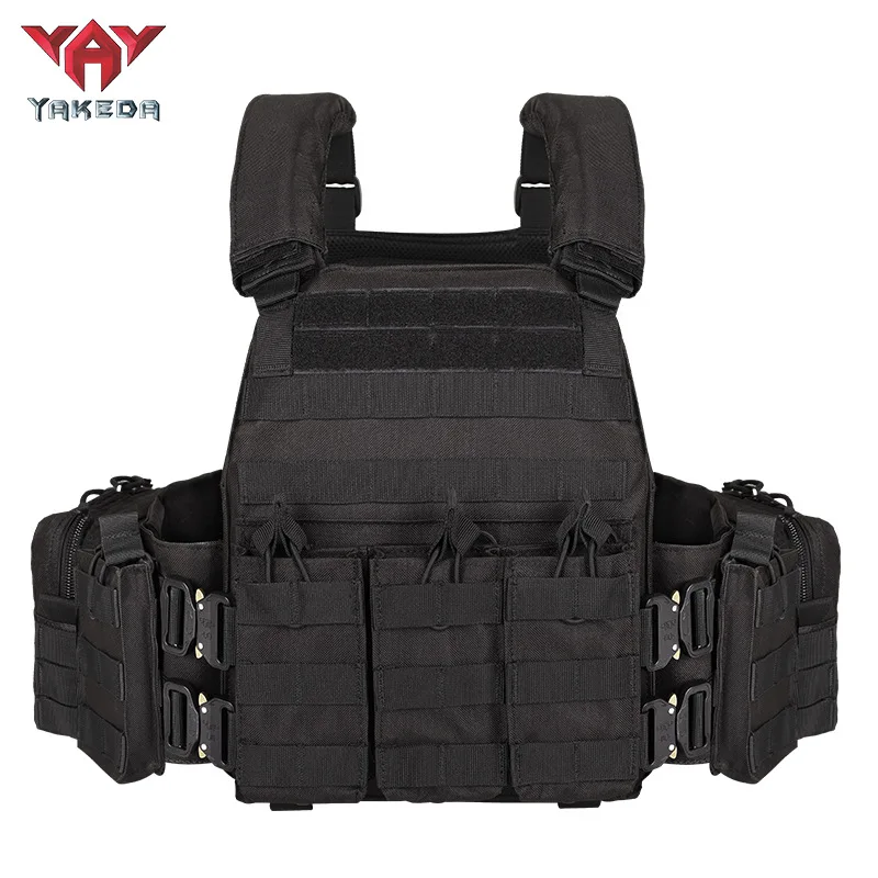 YAKEDA 1000D Nylon Tactical Vest Outdoor Hunting Protective Adjustable Multifunction Molle Vest for Airsoft Combat Equipment