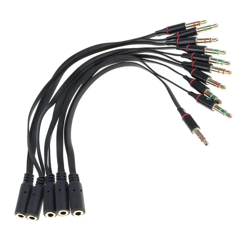 5 Pieces Headphs Splitter Cable Female to 3.5mm Male, for Computer That Separate Mic and Audio Ports