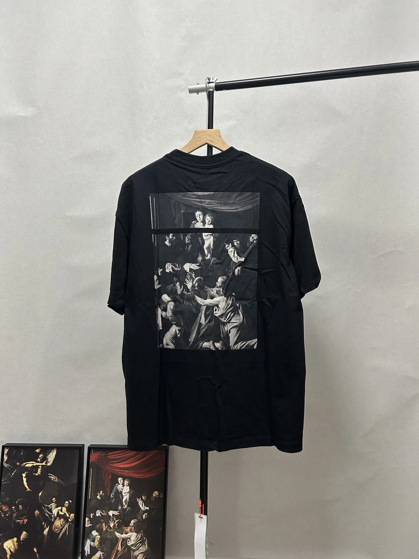 

Top Quality 20ss Design "C/O" Caravaggio Square Logo Printed Women Men T shirts tees Hiphop Oversized Men Casual Cotton T shirt