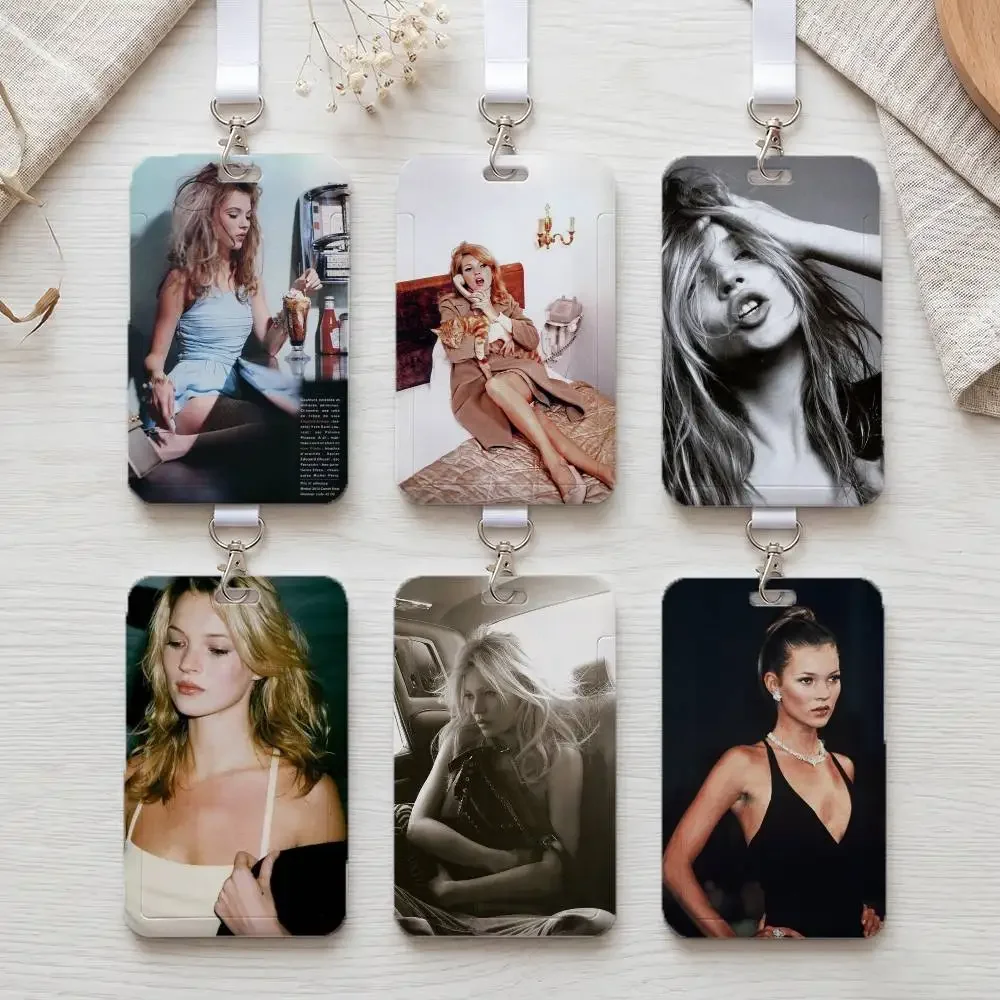 Model K-Kate Moss Frosted Plastic ID Badge Holder Durable Work Card Pouch
