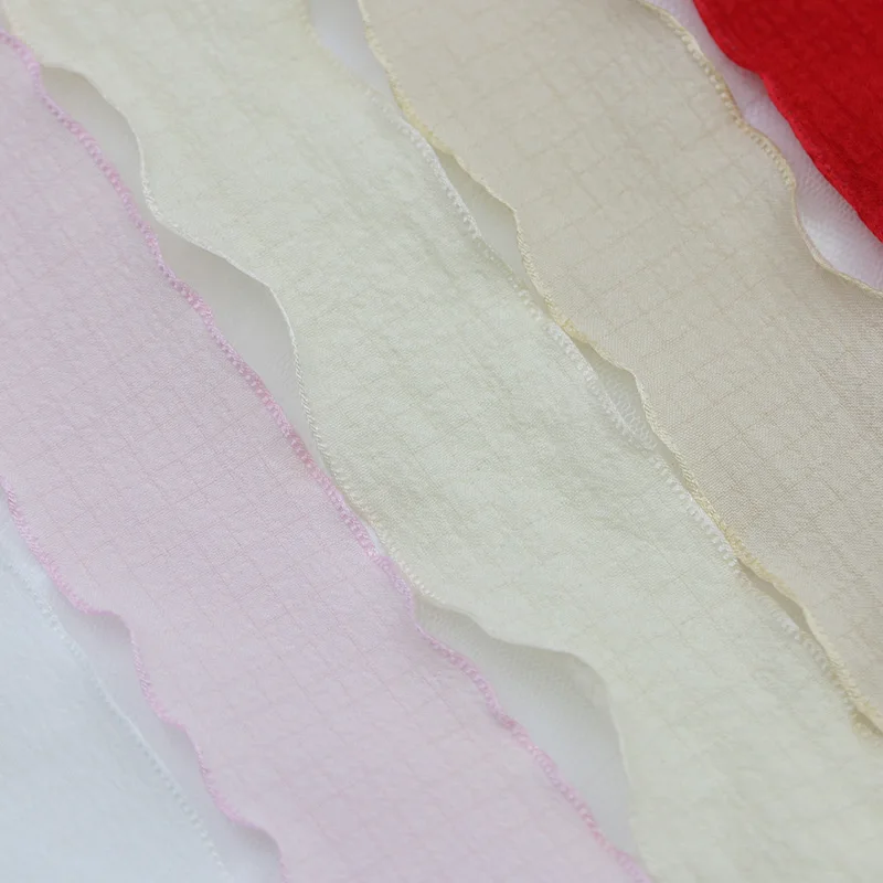 9 meters/roll 40mm wide lace lotus leaf pleated ribbon wavy edge fishtail yarn ribbon flower cake decoration festival party gift