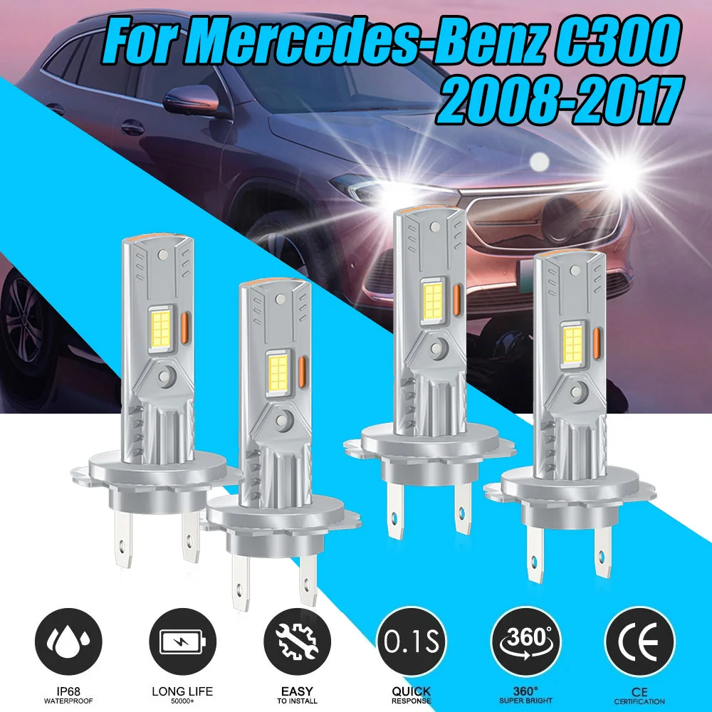 

40000LM Canbus No Error Автомобильная светодиодная фара 6000K CSP чипы дальнего ближнего света 12 В для Mercedes-Benz C300 2008-2017 Plug and Play