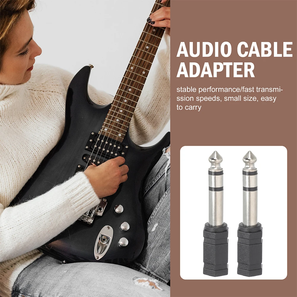 

2pcs Audio Adapter 6.35mm to 3.5mm Headphone Jack Converter for Guitar Mic Connector Male to Female Aux Adapter Stereo Cable