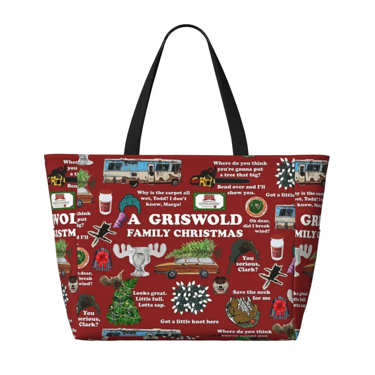 Christmas Vacation Collage Beach Tote Bag Sport Gym Yoga Duffle Large Tote Bag Women Travel Bag Fitness bag