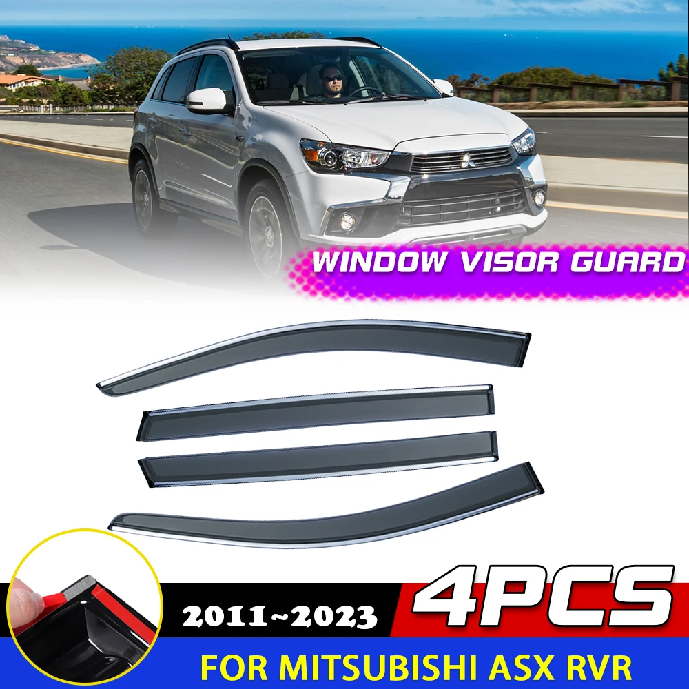 

Козырек для окон Mitsubishi ASX RVR Outlander Sport 2011 ~ 2023,2012 2013 2014 2015 2016 2017 2018 2019 2020 2021 2022 защита от дыма на дверь, защита от накидки, дождя, бровей, аксессуары